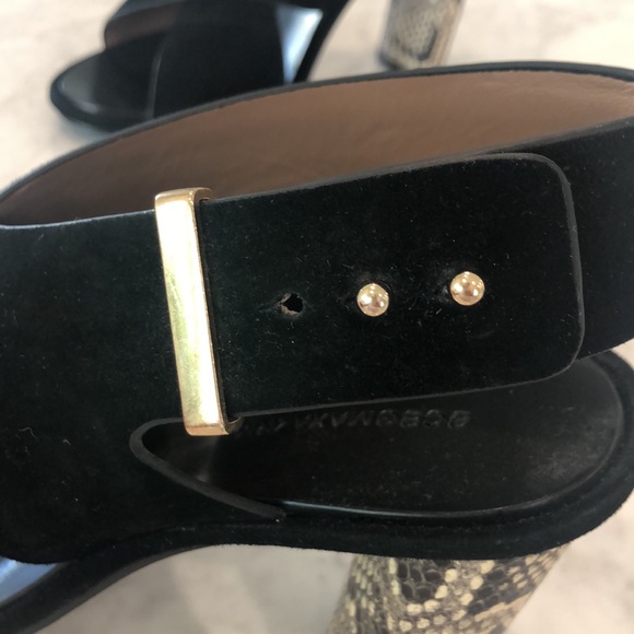 BCBG Max Azaria black suede and snakeskin sandal - Picture 6 of 7